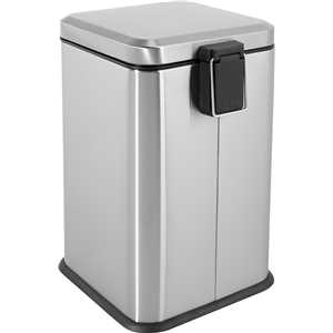 Lixeira retangular, 20 litros, inox, cinza, VONDER