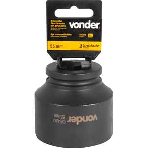 Soquete sextavado de impacto, encaixe de 3/4" x 55,0 mm, VONDER