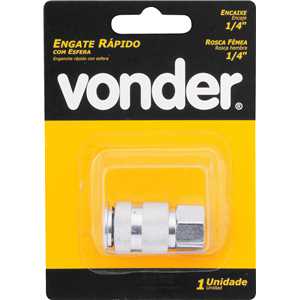 Engate rápido de 1/4", rosca fêmea 1/4 NPT", com esferas, VONDER