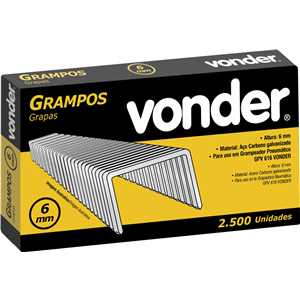 Grampo 6 mm, para grampeador pneumático GPV 616, VONDER