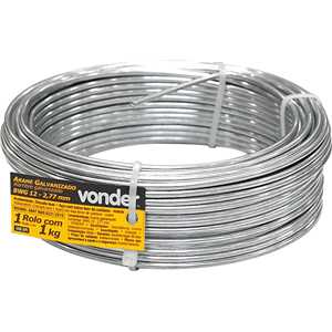 Arame galvanizado, comercial, BWG 12 2,77 mm, VONDER