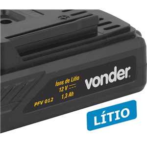 Bateria 12,0 V, íons de lítio, para parafusadeira, furadeira, PFV 012, VONDER