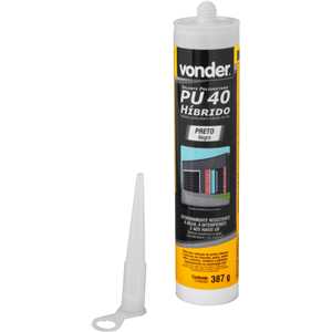 Selante de poliuretano híbrido, PU 40, preto, 387 g, VONDER