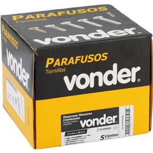 Parafuso madeira chipboard, cabeça flangeada, fenda cruzada/phillips, 3,5 mm x 40 mm, VONDER
