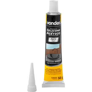 Borracha de silicone acético, preto, 50 g, VONDER