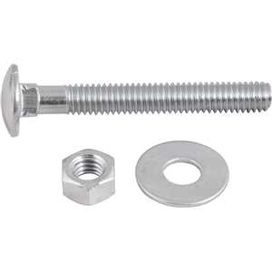 Parafuso francês zincado, 5/16" x 2.1/2", com porca e arruela, cartela com 2 conjuntos, VONDER