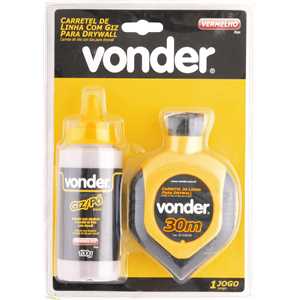 Linha com giz, vermelha, para drywall, VONDER