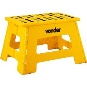 Banqueta plástica dobrável, amarela, altura 220 mm, VONDER