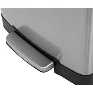 Lixeira retangular, 50 litros, inox, cinza, VONDER
