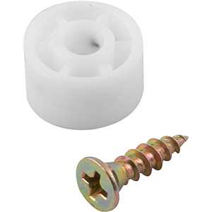 Suporte para prateleira redondo, branco, com parafuso 4,0 mm x 16 mm, VONDER