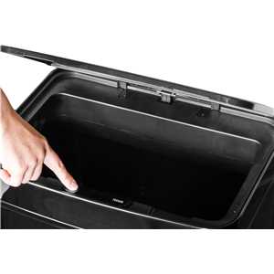 Lixeira retangular com sensor de abertura, 50 litros, inox, preta, VONDER