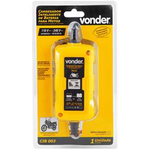 Carregador inteligente de bateria para moto, 127 V~ - 220 V~, CIB 003 VONDER