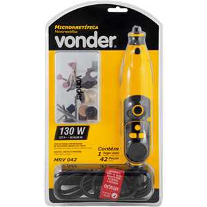 Microrretífica com acessórios, 130 W, 127 V~, MRV 042 VONDER