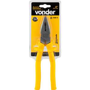 Alicate universal 8", cromo vanádio, com isolação até 1.000 V, VONDER