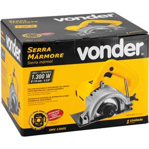 Serra mármore 110 mm, 1.300 W, 220 V~, sem kit refrigeração, com disco, SMV 1300 VONDER