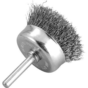 Escova de aço inox tipo copo, 2", com haste 1/4" VONDER