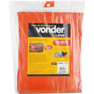 Lona de polietileno laranja 5 m x 4 m, 100 micra, VONDER LEVE