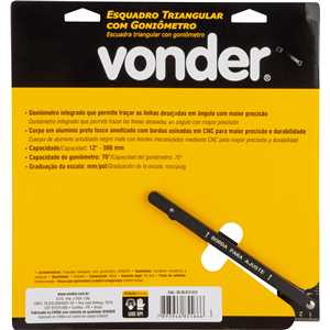 Esquadro triangular com goniômetro, VONDER