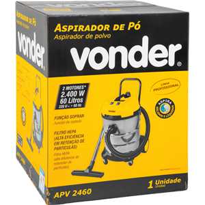 Aspirador de pó e líquidos, 2.400 W, 60 litros, 220 V~, APV 2460 VONDER
