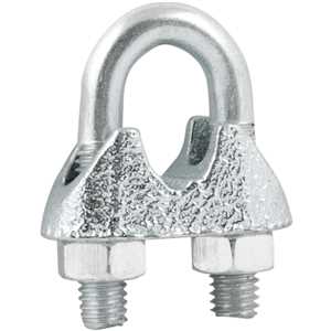 Clips para cabo de aço 1/4" - 6,35 mm, pacote com 15 peças, VONDER