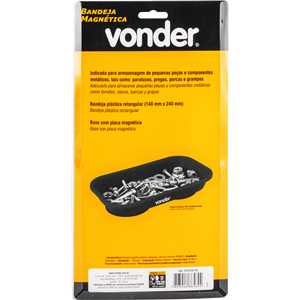 Bandeja magnética retangular, plástica, 140 mm x 240 mm, VONDER
