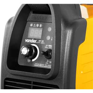 Inversor para solda com eletrodo e TIG, 150 A, RIV 156, com display digital, monofásico, 127 V~ - 220 V~ - Seleção automática, VONDER
