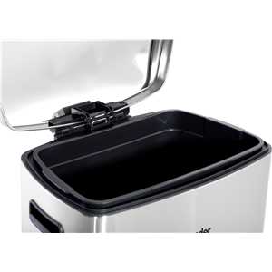Lixeira retangular, 50 litros, inox, cinza, VONDER