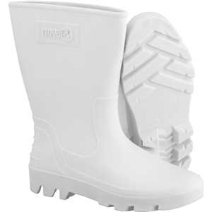 Bota de PVC branca, cano médio, sem forro, 43, NOVE54