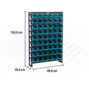 Estante metálica, com gaveteiros modelo prático azul, 54/5 VONDER