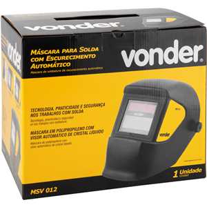 Máscara para solda, com escurecimento automático, tonalidade 12, MSV 012, VONDER