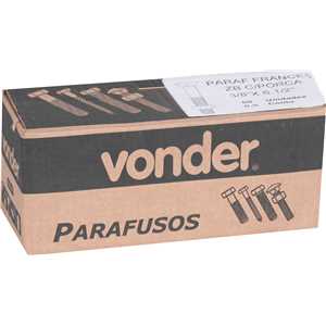 Parafuso francês zincado, 3/8" x 6.1/2", com porca, VONDER