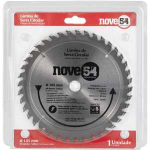 Lâmina de serra circular com dentes de metal duro/vídea, 185 mm x 20 mm, 40 dentes, NOVE54