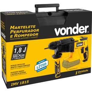 Martelete perfurador e rompedor, bateria intercambiável de 18 V, sem bateria e sem carregador, IMV 1815 VONDER