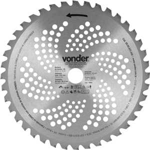 Lâmina circular com vídea, para roçadeiras, 255 mm x 25,4 mm, 40 dentes, VONDER