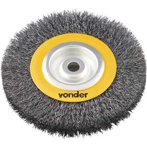 Escova circular de aço, ondulada, 6" x 1" x 1/2" (152,4 mm x 25,4 mm x 12,7 mm) VONDER