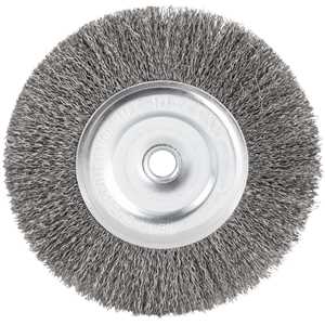 Escova circular de aço inox ondulado, 6" x 1/2" x 1/2" (152,4 mm x 12,7 mm x 12,7 mm) VONDER