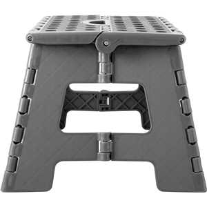 Banqueta plástica dobrável, cinza, altura 220 mm, VONDER