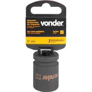 Soquete sextavado de impacto, encaixe de 1/2" x 21,0 mm, VONDER