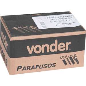 Parafuso francês zincado, 5/16" x 6.1/2", com porca, VONDER