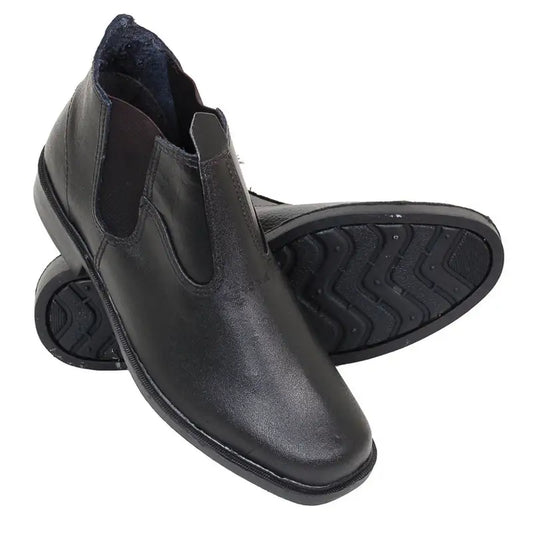 Botina Couro Graxo Solado Borracha Preto 40