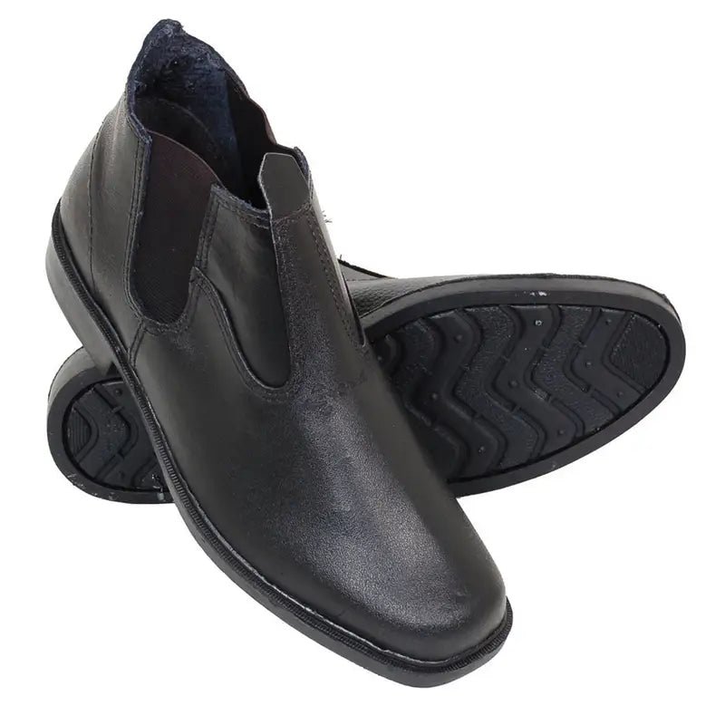 Botina Couro Graxo Solado Borracha Preto 41