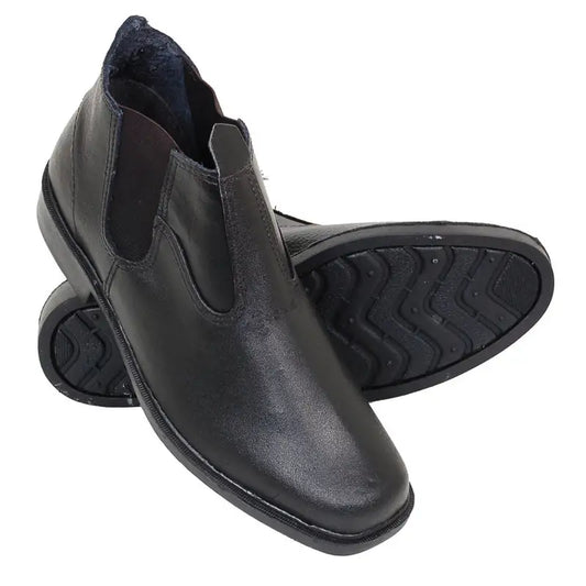 Botina Couro Graxo Solado Borracha Preto 41