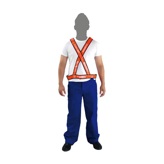 Colete Refletor Em X De Velcro Laranja