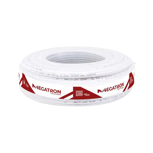 Fio Antena Tv Coaxial Celular 67 Branco Megacabos 100M