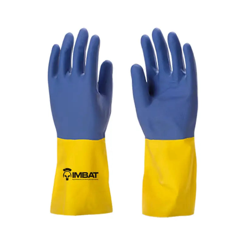 Luva Látex Mista Neoprene 9 G Azul/Amarelo Imbat