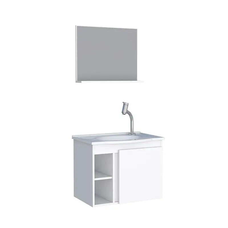 Gabinete Banheiro 45X53x40 Madeira Safira Branco