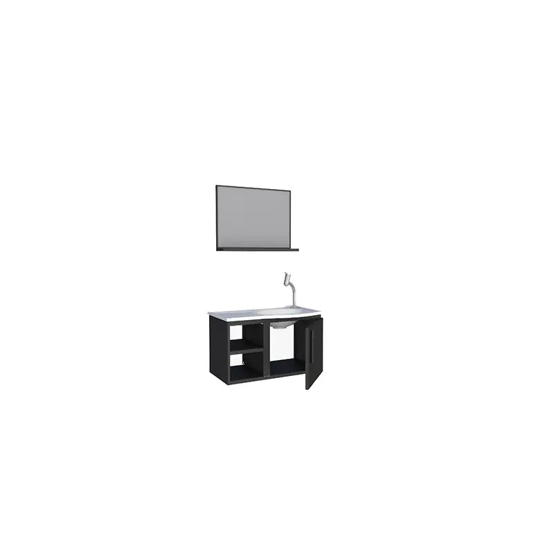 Gabinete Banheiro 36X62x35 Aço Caju + Espelho Cozimax