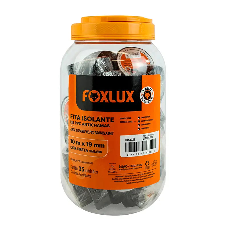 Fita Isolante 10Mx19mm Foxlux Pote C35