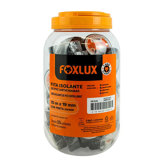 Fita Isolante 10Mx19mm Foxlux Pote C35
