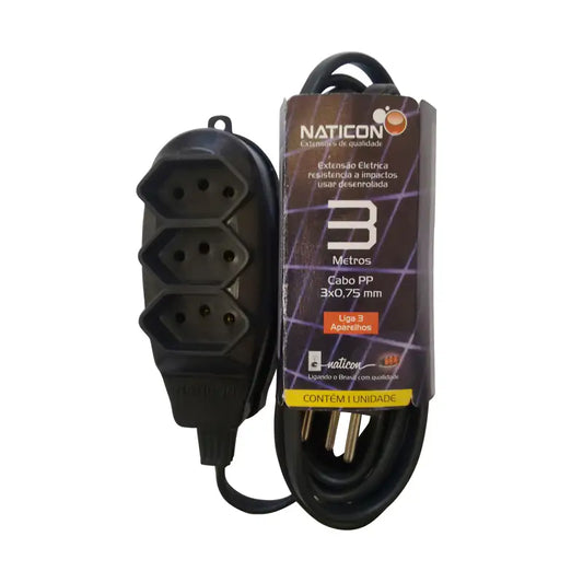 Extensão 03M Pp 2P+T 3 Saídas Naticon
